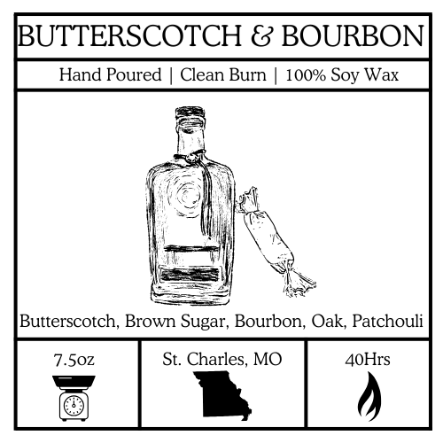 Butterscotch & Bourbon -7.5 oz Pure Soy Candle
